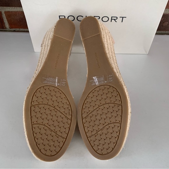 Rockport Womens Marah taupe Ankle Strap wedge espadrille sandals US 10 M - Picture 6 of 8